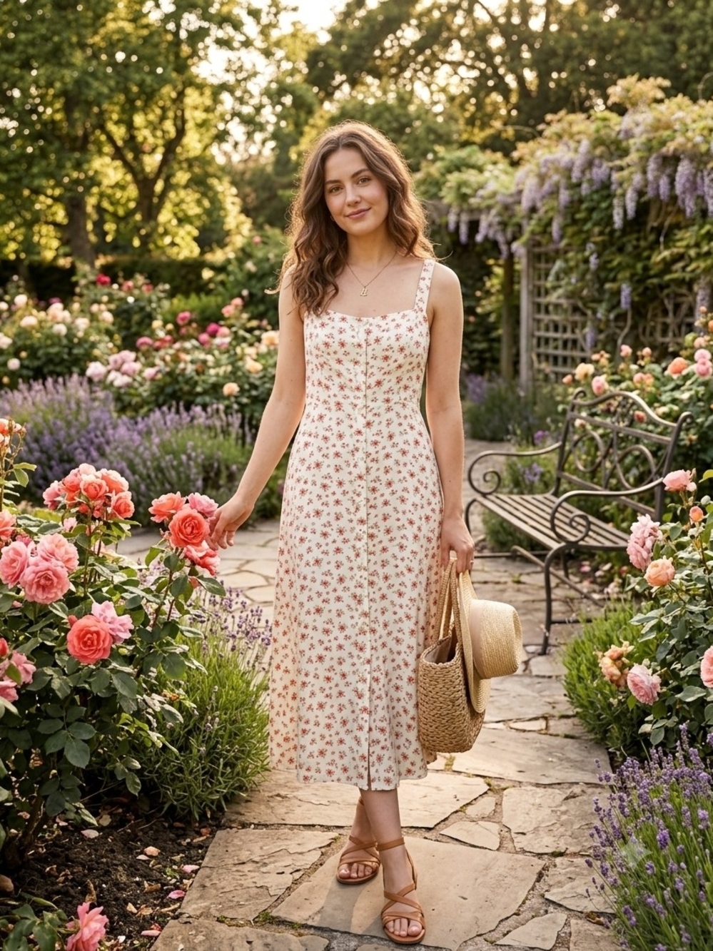 Reformation Virgil Button Front Floral Midi Dress in Collette Size 6